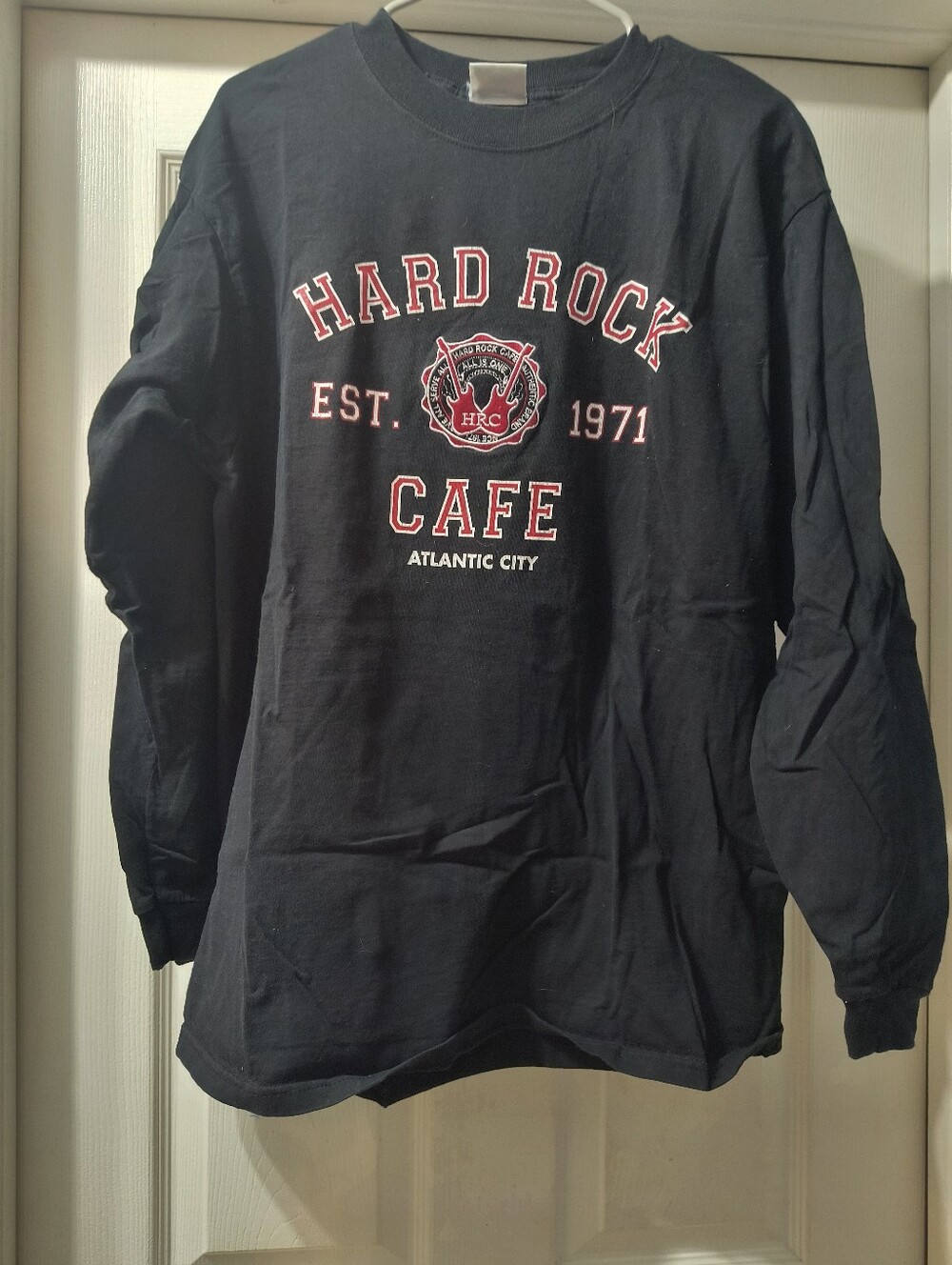Vintage Hard Rock Cafe Atlantic City Black Long Sleeve Tee sz Large